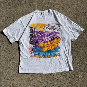 Vintage 2004 Bristol Motor Speedway Sharpie 500 All Over Print NASCAR T Shirt
